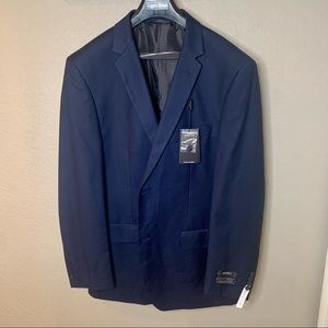 Men’s blazer navy shoulder pads single breasted